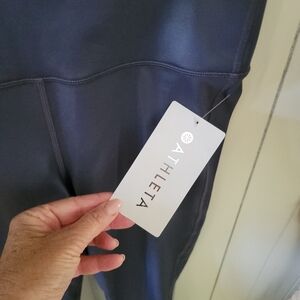 Athleta Blue High Rise Shine Chaturanga Tights/Leggings